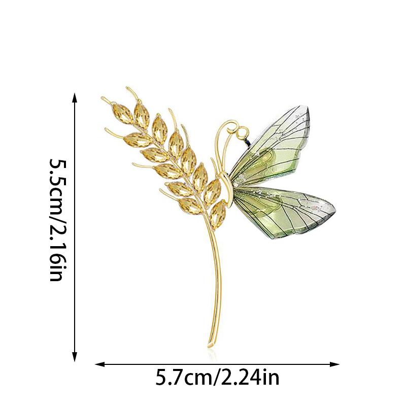 Брошь-бабочка-стрекоза-пчела, насекомое, эмаль, жемчуг, кристалл и стразы, корсажные броши