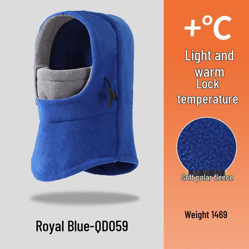 Warm Fleece Hooded Scarf & Hat for Winter Cycling and Skiing