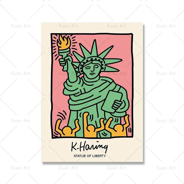 Современная абстрактная эстетика настенное искусство ретро поп фигурка HD масло на холсте постер печать для дома спальня гостиная декор подарок без рамки