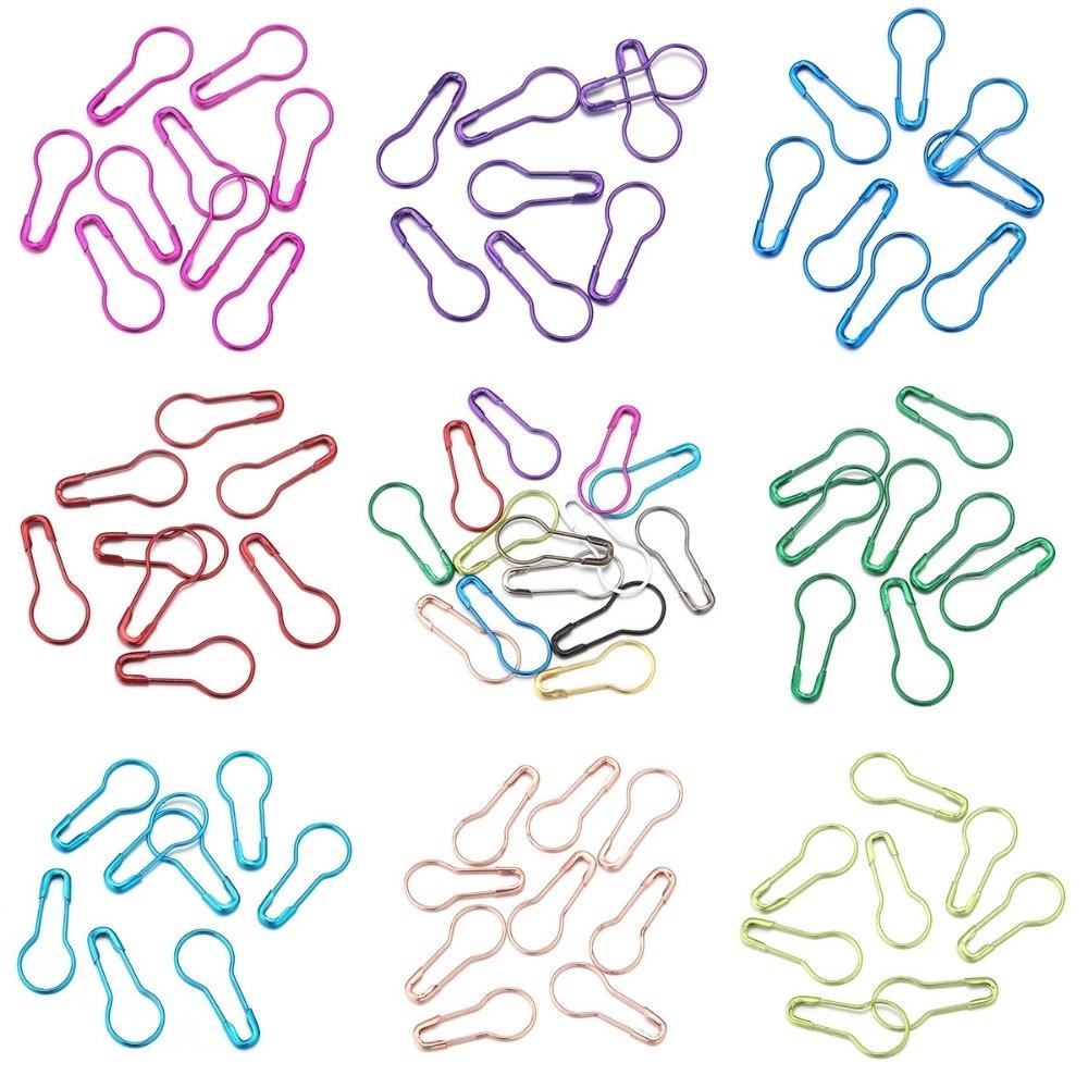 200 шт. Новые запирающиеся булавки-маркеры Металлические булавки-тыковки с защелкой Швейные инструменты Разноцветные Булавки-заколки Железные бирки-клипсы Аксессуары для вязания крючком