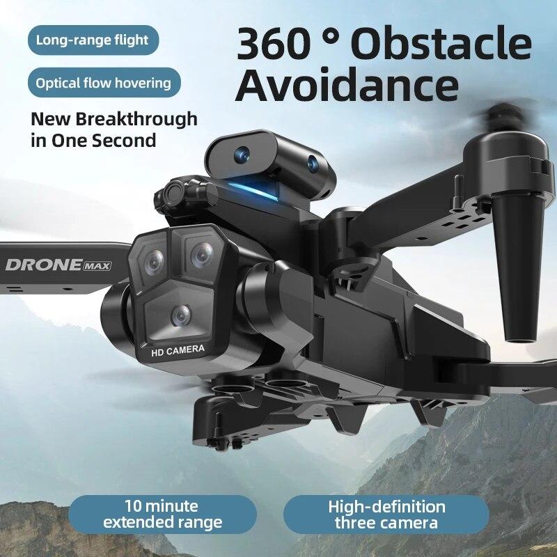 New C10 Max 6000M GPS 3 Cameras Rc Drone HD Optical Flow Positioning Obstacle Avoidance Gesture Photography Foldable Quadcopter Toy Gifts
