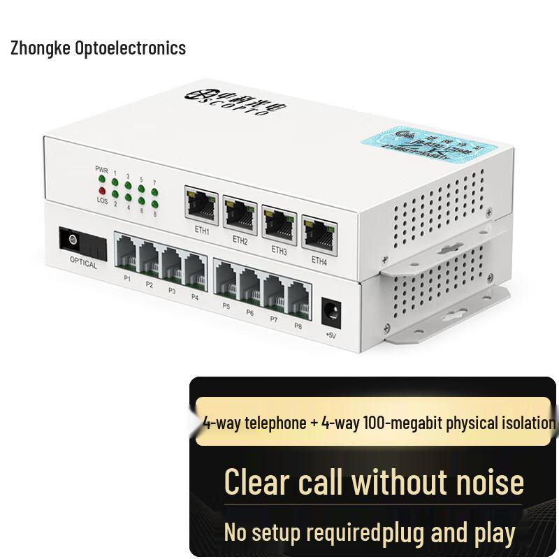 Zhongke Optoelectronics Telephone & Fast Ethernet Fiber Optic Transceiver