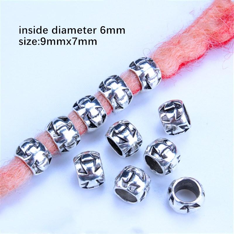 Набор из 5 серебристых металлических аксессуаров для волос с замысловатыми узорами для косичек и дредов