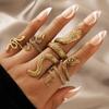 Snake Print Ring Punk Wind Snake Animal Retro Exaggerated Four-Piece Ring