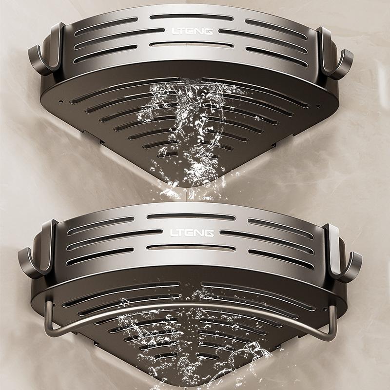 Corner Shower Shelf with Suction Cups 1-Pack Stainless Steel No-Drill Anti-Rust for Easy Bathroom Organization