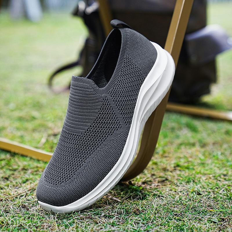 Мужская обувь большого размера спортивная обувь весенняя легкая дышащая сетка кроссовки ленивая повседневная обувь