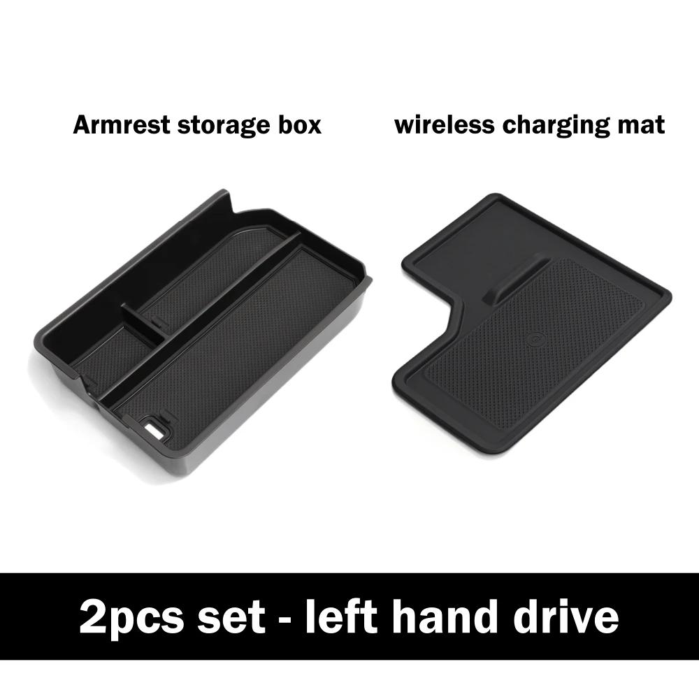 Pour Toyota Prado Land Cruiser Prado 250 J250 LC250 Boîte de rangement pour accoudoir central avec tapis de charge sans fil 2024 2025 Outils Voiture