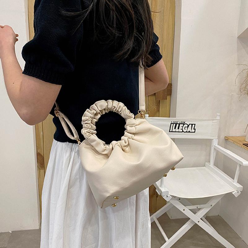 Весенняя плиссированная сумка-облако для женщин, мягкая кожаная сумка через плечо, модные бренды, сумка через плечо, дизайнерские сумки