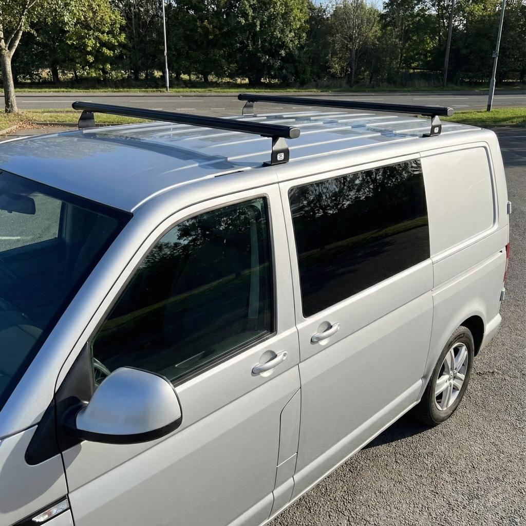 Багажник на крышу для Volkswagen Transporter T5/T6 2003-2023 Черный 2 поперечины