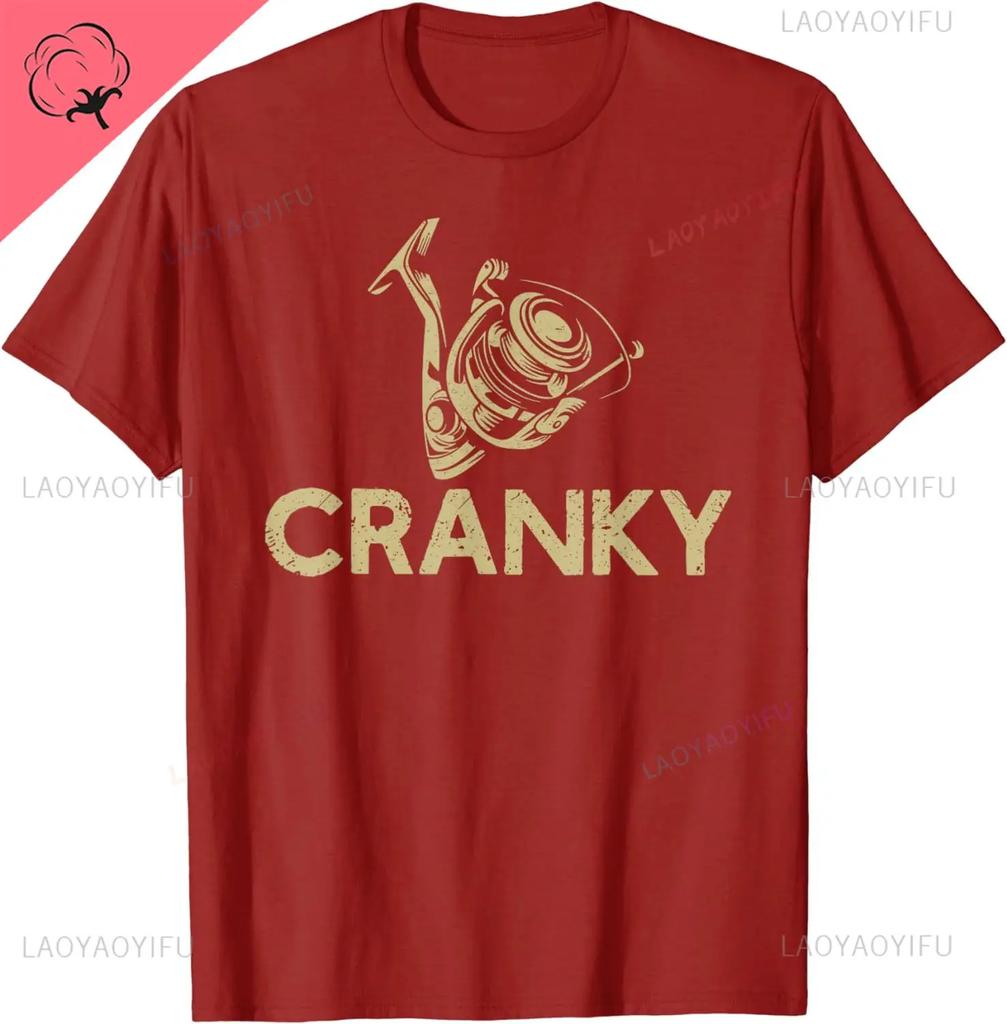 Crankbait Fishing Lure Cranky Funny Gift Ideas for Fishing TShirt Vintage Classic Fashion Streetwear Oneck Shortsleev Cotton