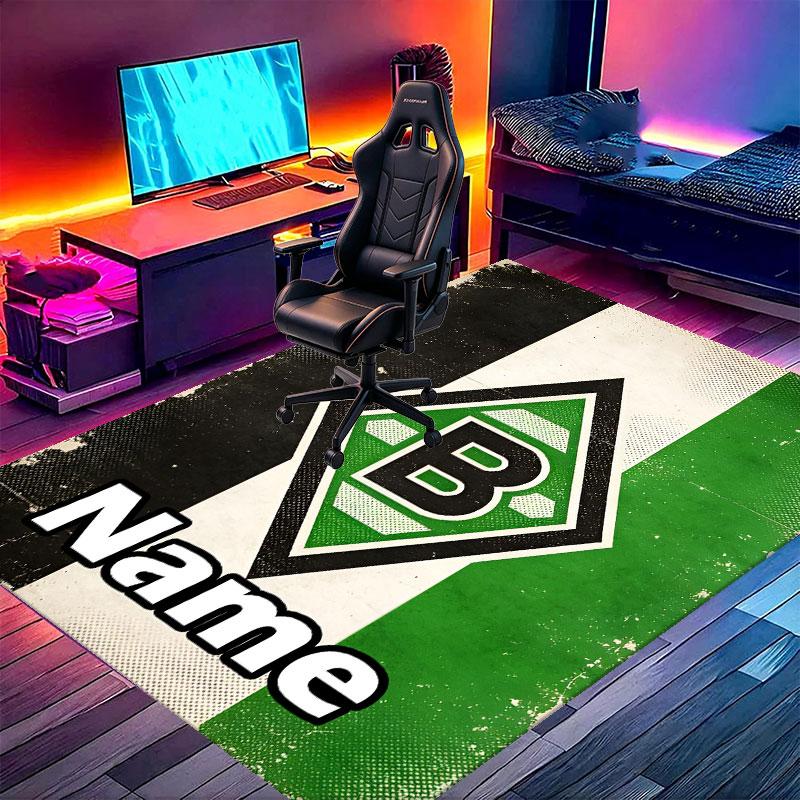 Custom Name Personalized Borussia Monchengladbach Print Carpet, Versatile Home Decor Rug, for Playroom, Apartment, Balcony, Entryway, Hallway Gift