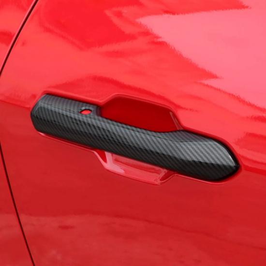 Fit For Ford Mustang 2024+ Carbon Fiber Exterior Door Handle Decor Cover Trim 2P