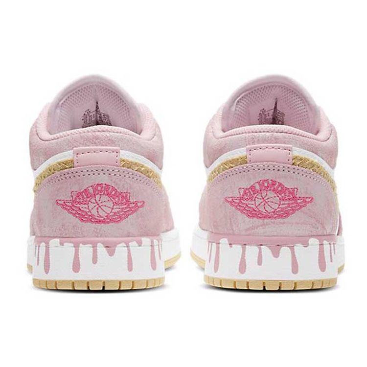 Детские кроссовки Air Jordan 1 Low GS Strawberry Ice Cream Розовый Arctic-Punch Pale-Vanilla CW7104-601