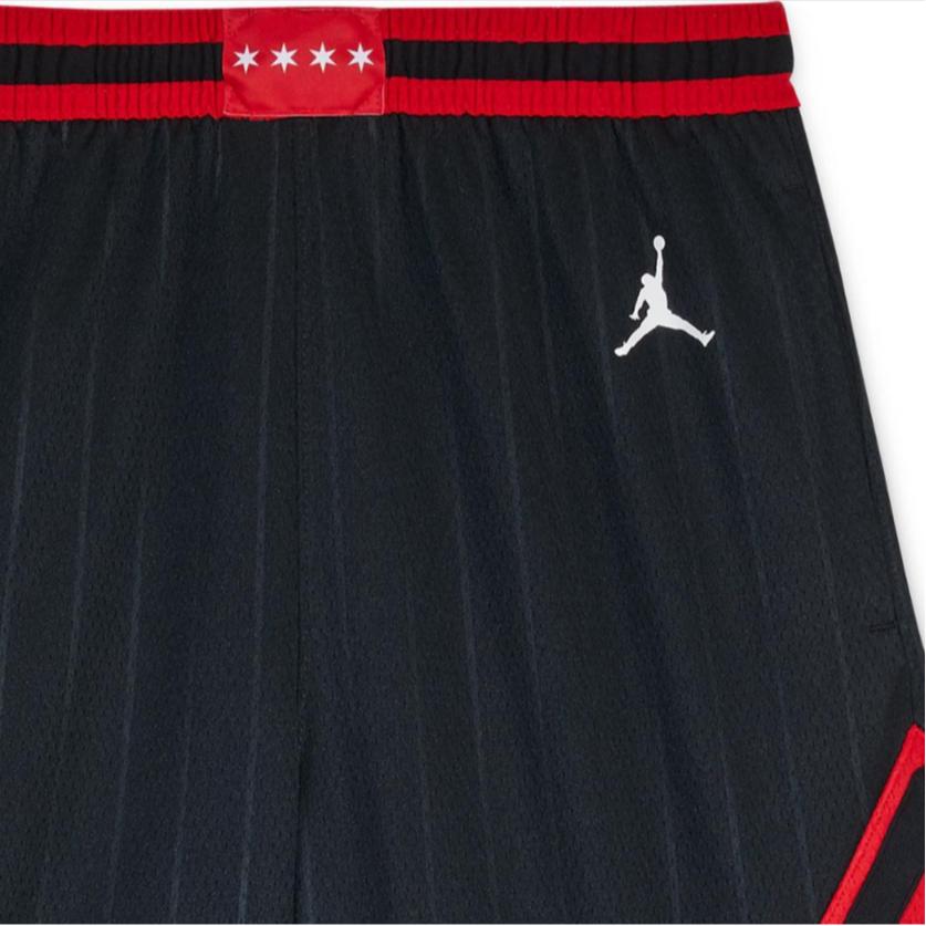 Jordan Chicago Bulls Logo Print Patchwork Loose Straight Sports Shorts Kids Shorts Black DJ7603-010