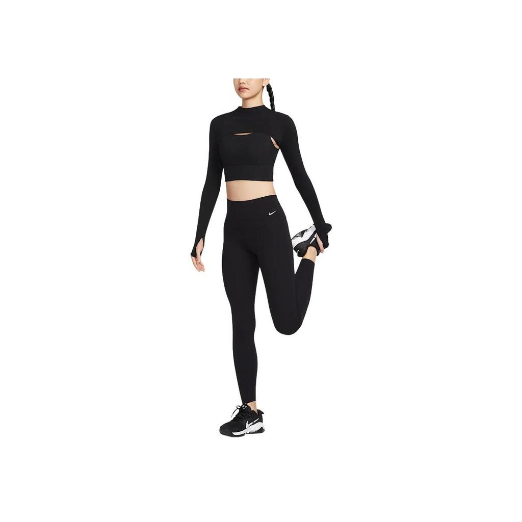 Nike Zenvy Dri-Fit Быстросохнущий Пуловер с Длинным Рукавом Модные Женские Топы Черный HJ1862-010