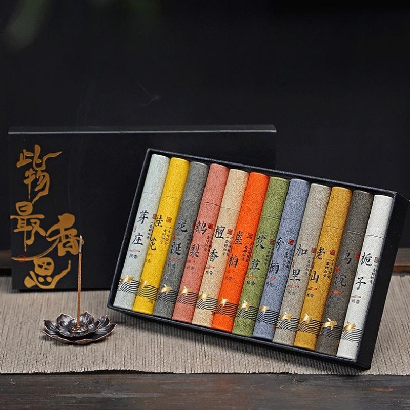 12 Types of Natural Incense Per Box Sandalwood Osmanthus Incense Stick Home Fragrance Aroma Blessing Ceremony Pray Buddha Cense 7