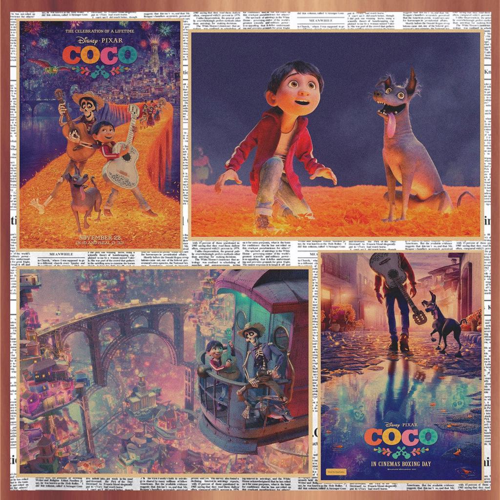 Ретро Аниме Постер из Крафт-бумаги Coco - Декоративное Настенное Искусство Фреска