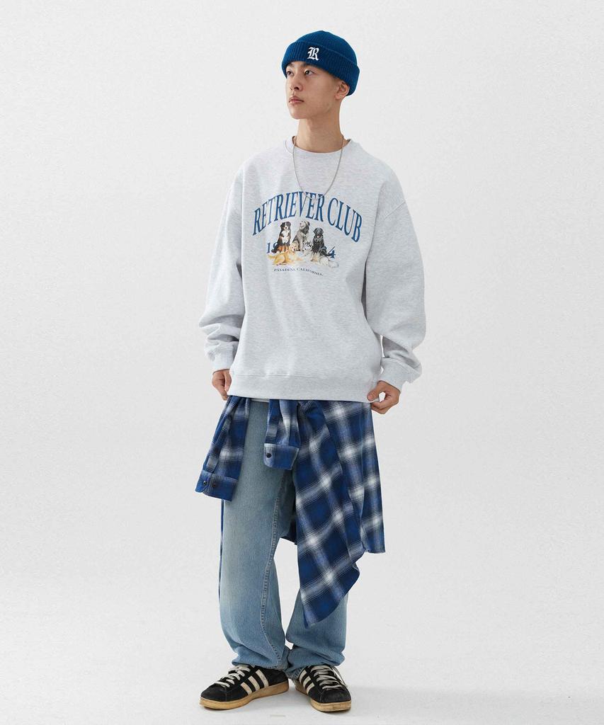 RETRIEVER CLUB Retriever Friends Crewneck [Melange Gray]