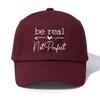 1 шт. Бейсболка BE REAL с принтом для взрослых, Минималистичный Ретро Стиль, Повседневная, Мягкая, Регулируемая, Кепка Папы, Идеально в качестве Подарка
