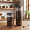 Glass Vacuum Coffee Canisters Transparent Coffee Beans Storage Bottle  Grain Storage