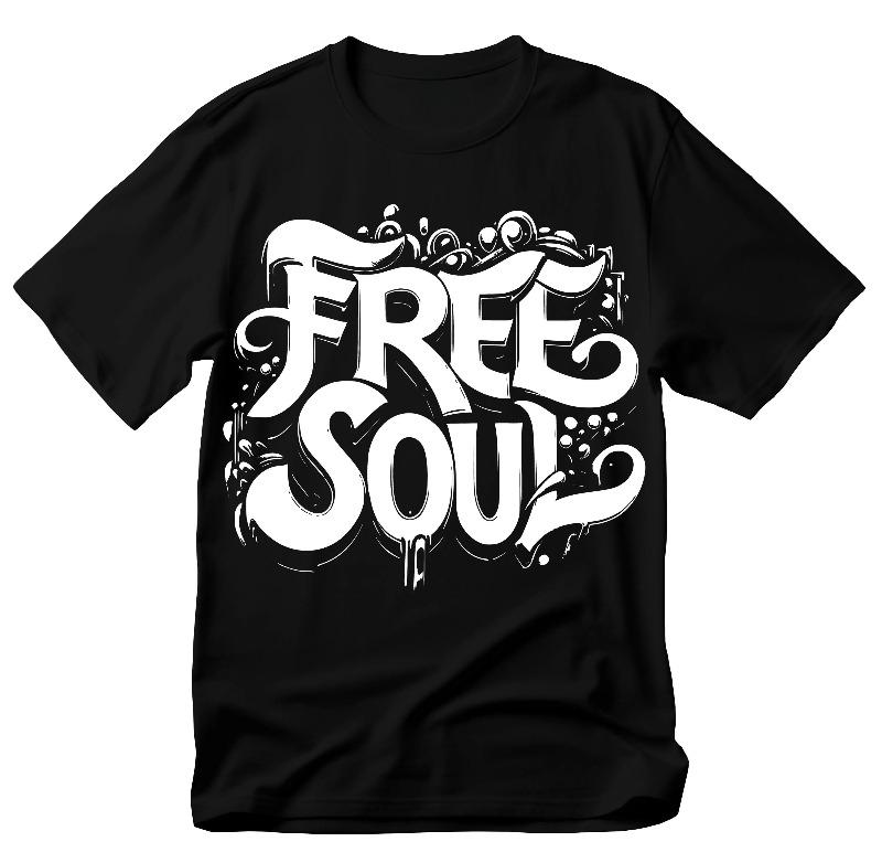 Free Soul Graffiti Tshirt Urban Art Motivational Tee Summer Unisexs And Unisexs Loose And Breathable Tshirt Top