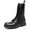 Fashion High Top Side Zipper High Ankle Boots Men Casual Footwear 14 Holes Punk Leather Fur Warm Stylish Men Motorcycle Boot Big Size 48