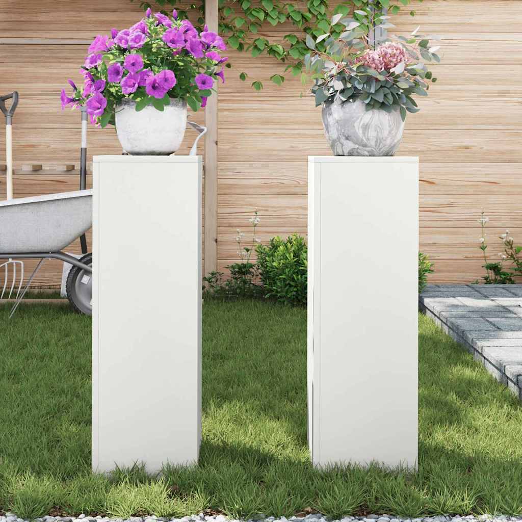 Plant Stand 2 pcs White 24 x 24 x 75 cm Steel