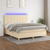VidaXL Slat Bed Base with Mattress and LED, Upholstered Bed, Double Bed, Adult Bed for Interior Bedroom, 3135450
