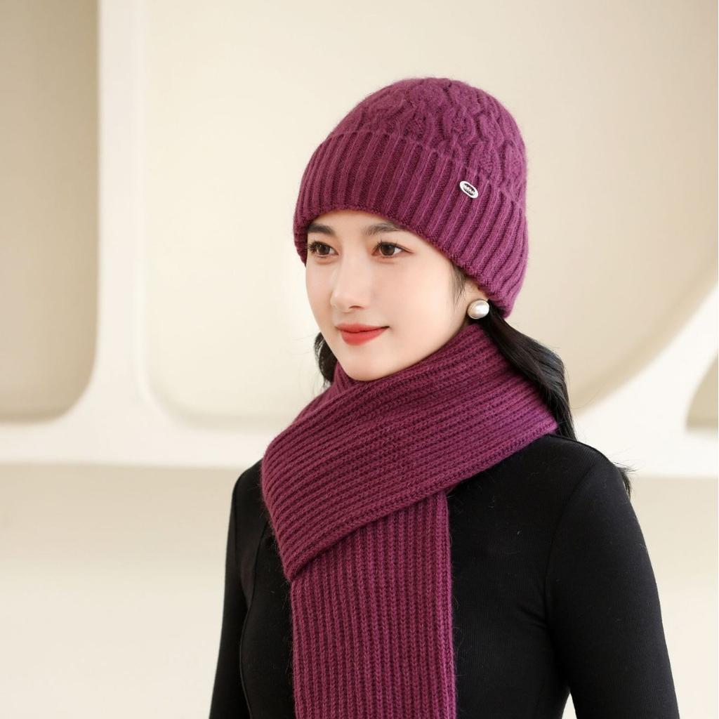 Мамина шапка нового стиля плюс бархатная утолщенная вязаная шапка для зимы теплая из кроличьего меха повседневная ветрозащитная шерстяная шапка