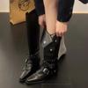 Fashion Brand Women's Shoes Rivets Thigh-High Boots Fashion Over-the-Knee Pointy Ladies Black Pointed Toe Brand Women's Shoes Rivets Lad