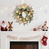 20" Рождественский венок для входной двери Искусственный венок с шарами Золотые цветы Листья Ягоды Сосновые иглы