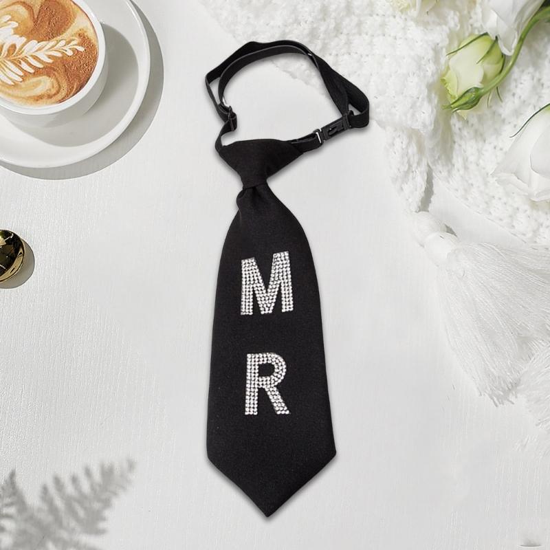 Блестящий галстук-бабочка с готовым узлом, украшенный буквами MR MRS и стразами, для мужчин и женщин, на свадьбы, фестивали, диско-вечеринки