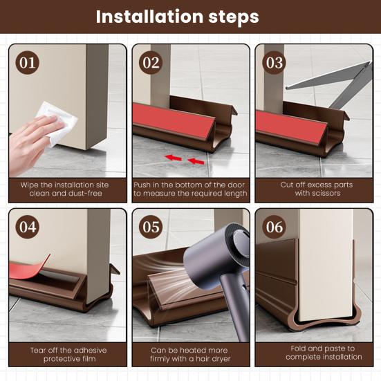 Door Bottom Sealing Strip Under-Door Sweep Weather Stripping Light Noise Dust Blocking Windproof Door Stopper Door Bottom Gap Filler Strip