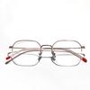 Очки Полуободковая Металлическая Титановая Оправа Женские, Квадратные Крупногабаритные Плоские Очки Мужские, Очки для Близорукости Без Макияжа