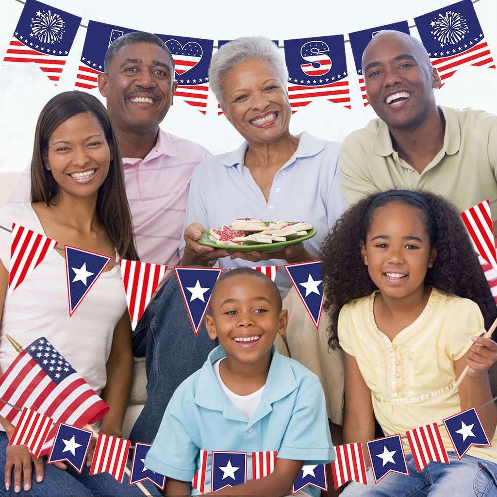 American Independence Day Letter Banner Decoration Holiday Party Layout Pull Flag