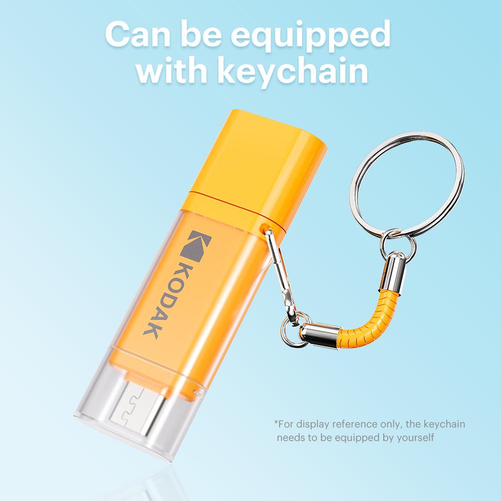 Kodak USB 3.2 флеш-накопитель K200 с двойным интерфейсом Type‑C и USB‑A, OTG, с матовым покрытием, 32 ГБ/64 ГБ/128 ГБ/256 ГБ для ПК, телефона, планшета, автомобиля