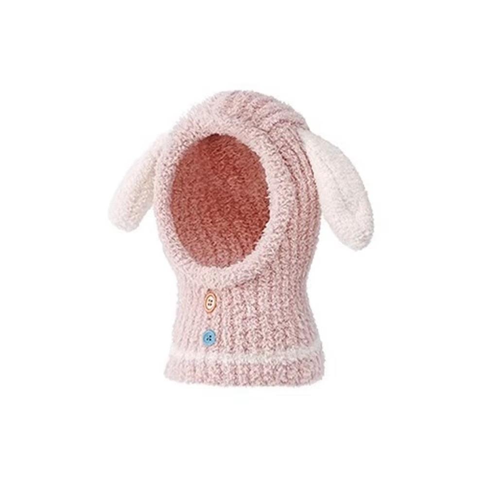 Plush Balaclava Pullover Hat Rabbit Kids Hooded Beanie Warm Ear Protection Scarf Cap Outdoor
