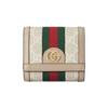Presbyopia Logo Striped Ribbon Canvas and Leather Wallet Women's Green/Red