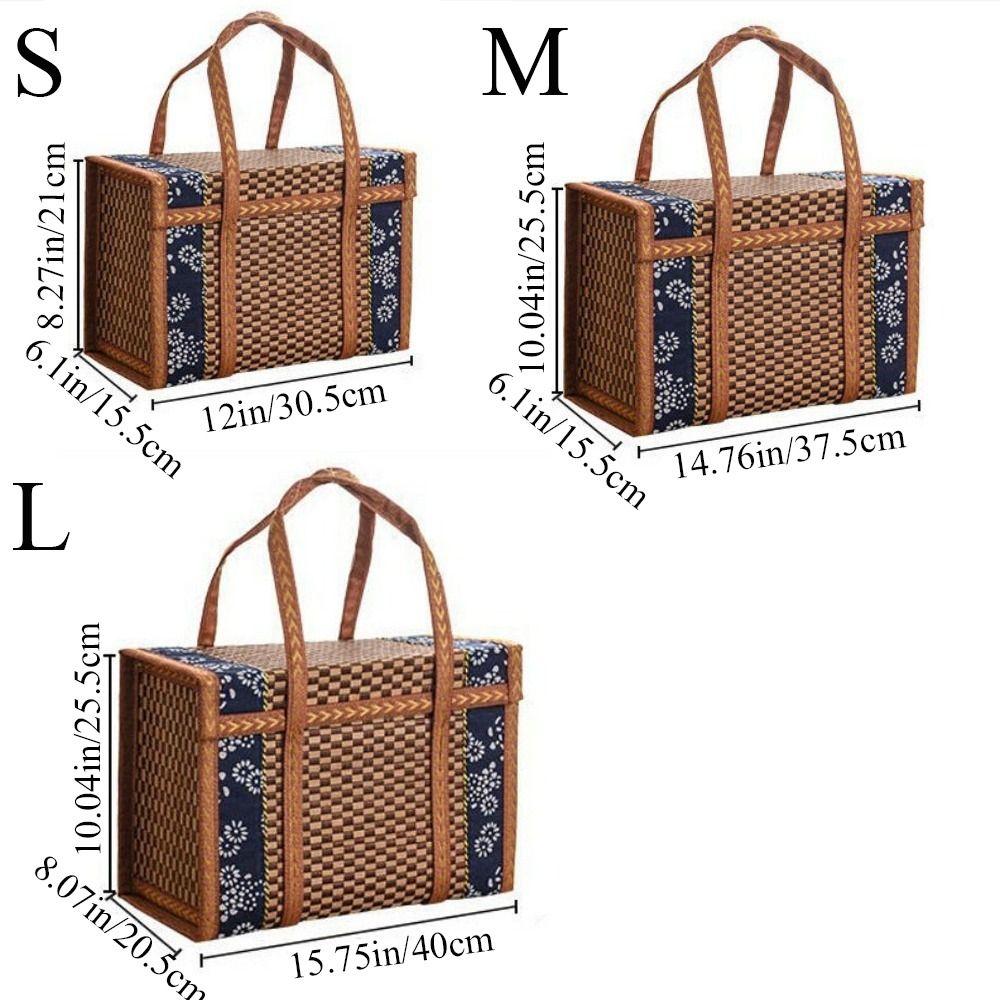 Camping Special Outdoor Picnic Hand-Woven Storage Box Storage Basket Bamboo Products Gift Box