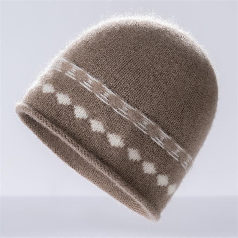 Autumn and winter new warm lock warm jacquard knitted hat retro versatile and durable cold hat fashion bag head hat outdoor hat