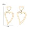Heart Drop Earrings for Women Hollow Geometric Statement Pendants Hanging Earrings Uneven Alloy Dangle Earrings boucle d'oreille