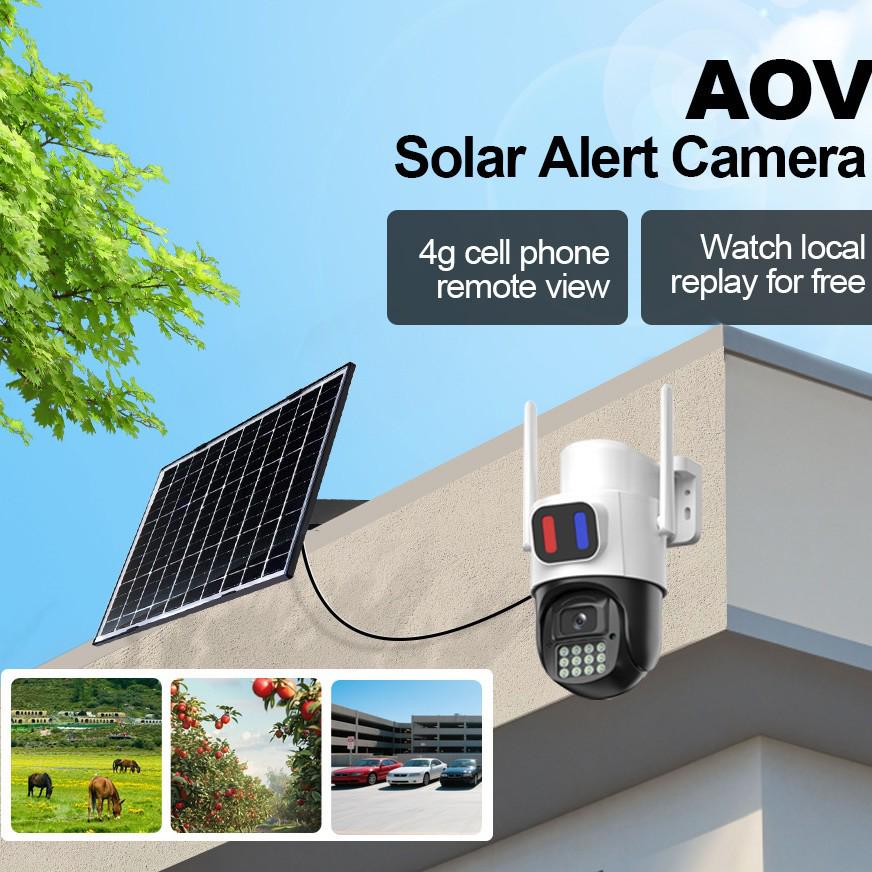 AOV 5MP Ultra HD Solar Outdoor Wireless 4G WiFi Camera for Home Monitoring