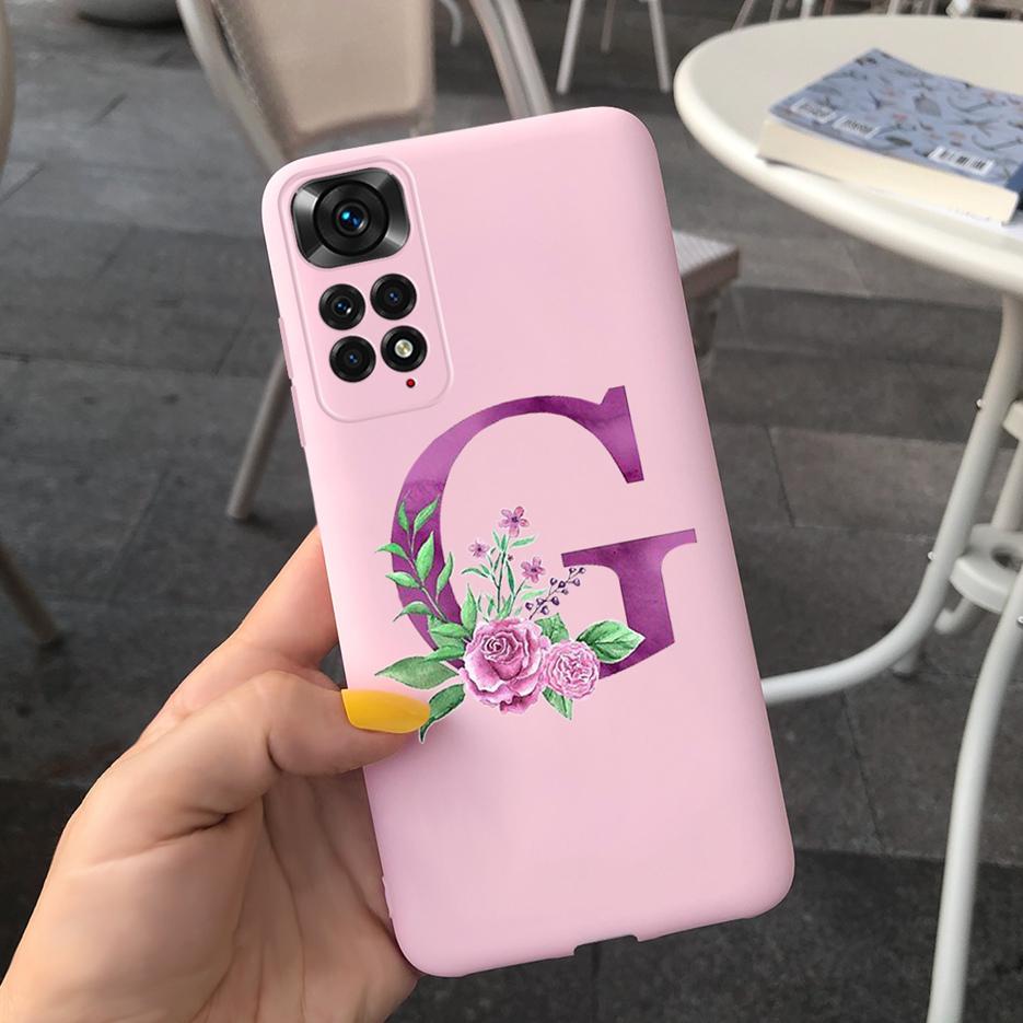 Чехол для Xiaomi Redmi Note 11 4G Note 11S Милые Буквы для Пары Мягкий Тонкий Чехол-Фонда для Xiaomi Redmi Note 11 Pro Note11 S Чехлы