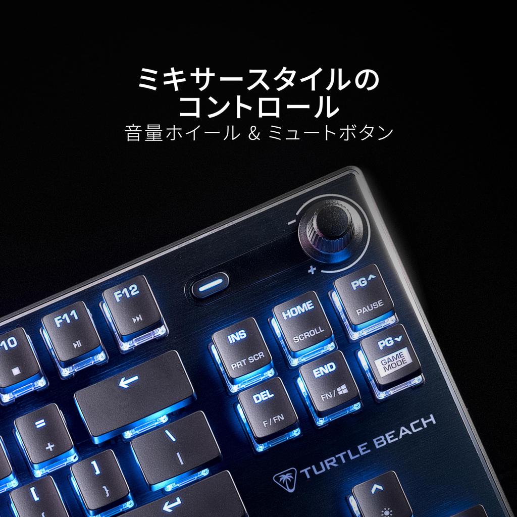 Turtle Beach Gaming Keyboard Vulcan TKL AIMO JP Japanese Layout Wired Mechanical Linear Tenkeyless RGB Volume Dial Windows 10 or Later Black/Black []