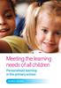 Книга Meeting the Learning Needs of All Children : Personalised Learning In the Primary School
