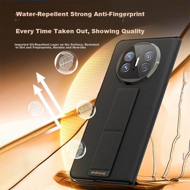 Wristband Drop-Resistant VersionPhone Case for Huawei Mate X5, Leather Flip Cover,, Lens Full Protection Case, Ultra-Thin Smart View Window