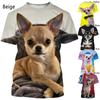 Summer Fashion Animal Dog Chihuahua 3d Printed T -Shirt Men 'S And Women 'S Casual Short -Sleeved Cute Dog Shirt Shirt