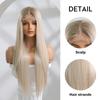 Парик фронта шнурка Длинные прямые светлые парики для женщин Ежедневная вечеринка Косплей Свадьба Высокая плотность