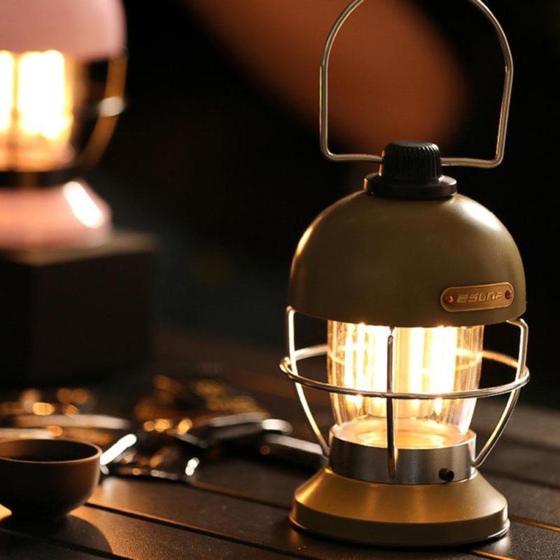 Наружные фонари для кемпинга, регулируемые, перезаряжаемые через USB, ретро-светодиоды для палаток, фонарь для кемпинга с металлом