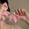Pink Sweet Pearl Chiffon Petal Stud Earrings - Charming Vacation Style Jewelry for Slimming Round and Square Faces